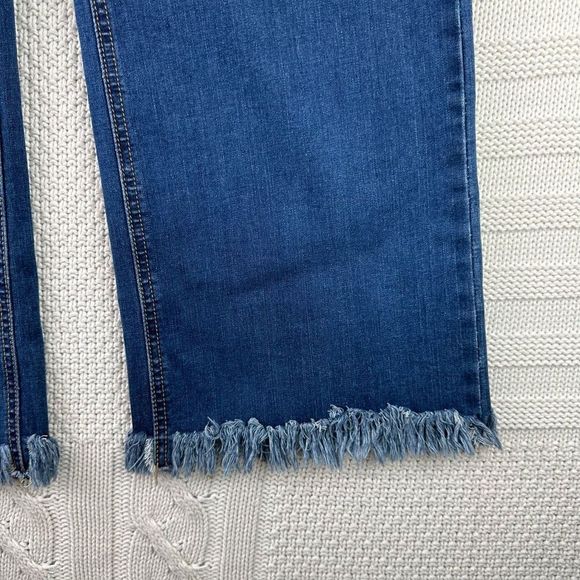 Denimland Wide Leg Raw Hem Dark Wash Jeans size M - Picture 3 of 8